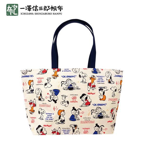 PEANUTS×一澤信三郎帆布コラボ トートバッグ ヨコ大 (総柄)