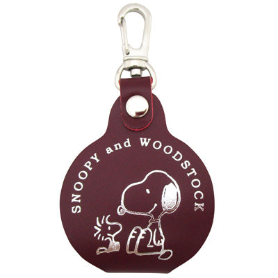 スヌーピー ルーペ付バッグチャーム (スヌーピー&ウッドストック / ワイン)