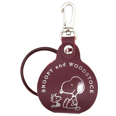 スヌーピー ルーペ付バッグチャーム (スヌーピー&ウッドストック / ワイン)