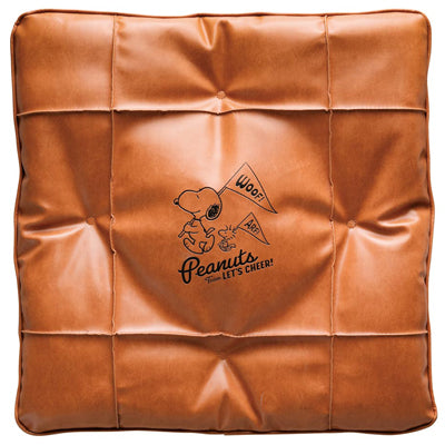 スヌーピー 綿入角クッション (チア/キャメル)