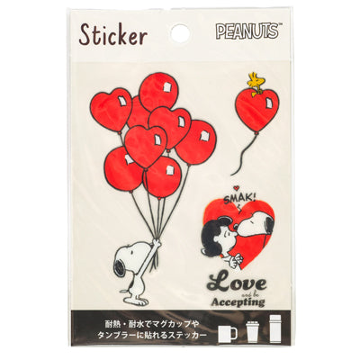 スヌーピー 耐熱耐水ステッカー (Love and Happy)