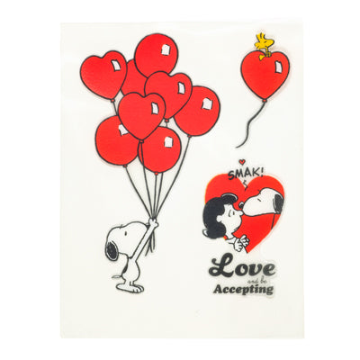 スヌーピー 耐熱耐水ステッカー (Love and Happy)