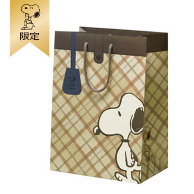 【おかいものSNOOPY限定】 ペーパーバッグL (チェック)