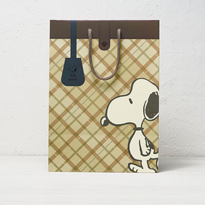 【おかいものSNOOPY限定】 ペーパーバッグL (チェック)
