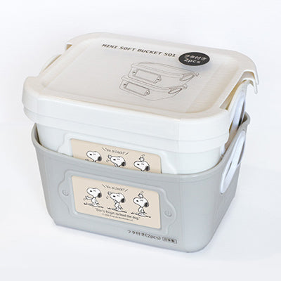 スヌーピー フタ付きミニやわらかバケツSQ1 2個セット
