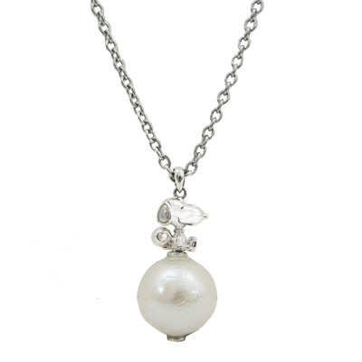 スヌーピー ロングペンダント (立体スヌーピー&淡水パール)