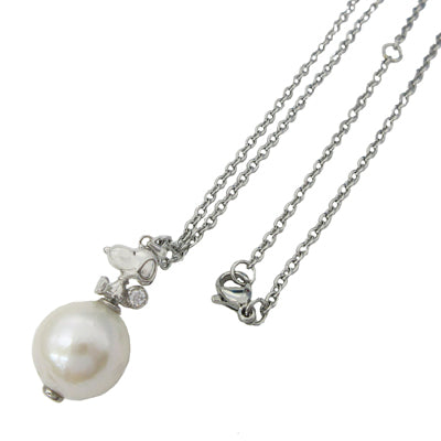 スヌーピー ロングペンダント (立体スヌーピー&淡水パール)