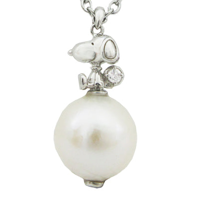 スヌーピー ロングペンダント (立体スヌーピー&淡水パール)