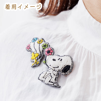 【おかいものSNOOPY限定】tamaoworld 刺繍ブローチ