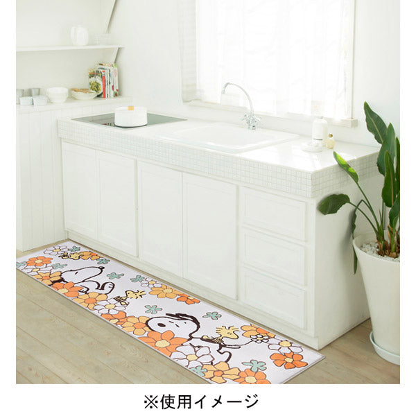 スヌーピー ロングマット 45×180cm (花いっぱい)