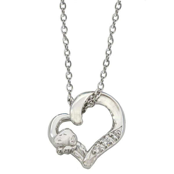 スヌーピー シルバーシリーズ オープンハート&スリーピング スヌーピー ペンダント