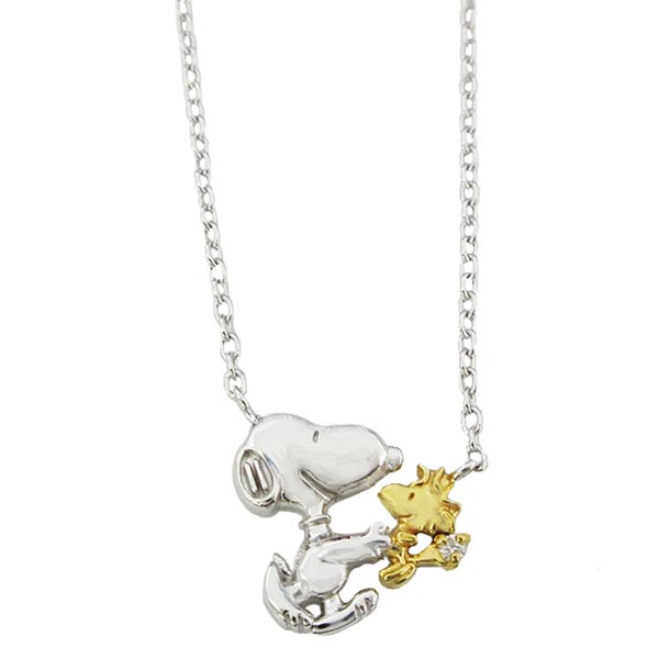 スヌーピー シルバーシリーズ スヌーピー&ウッドストック スマイル ハグ ペンダント