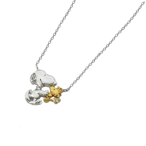 スヌーピー シルバーシリーズ スヌーピー&ウッドストック スマイル ハグ ペンダント