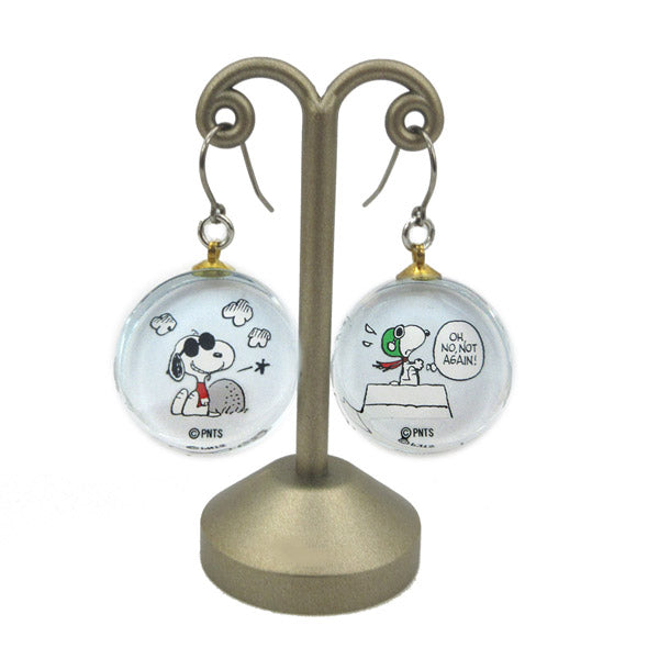 スヌーピー ガラスピアス (フライングエース&ジョー・クール)