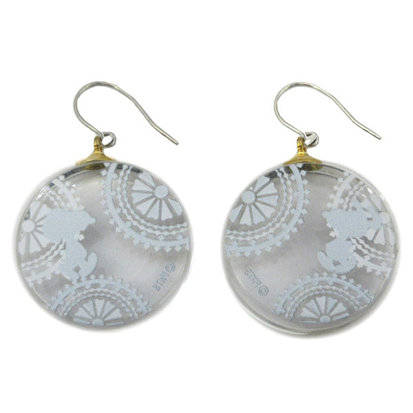 スヌーピー ガラスピアス (スヌーピー&モノクロレース)