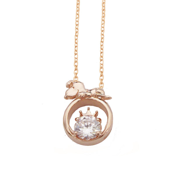 スヌーピー ビッグストーン&クラウンペンダント (75周年記念/ピンクゴールド)
