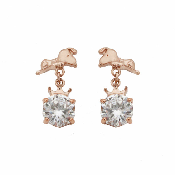 スヌーピー ビッグストーン&クラウンピアス (75周年記念/ピンクゴールド)