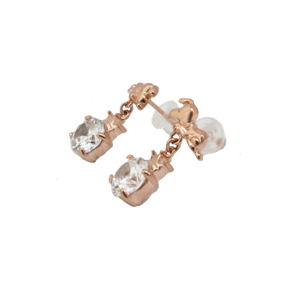 スヌーピー ビッグストーン&クラウンピアス (75周年記念/ピンクゴールド)