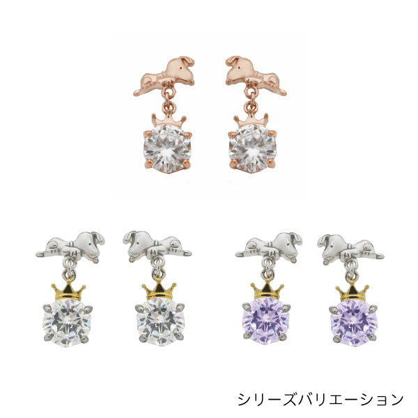 スヌーピー ビッグストーン&クラウンピアス (75周年記念/ピンクゴールド)