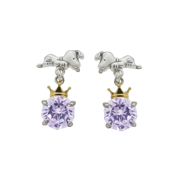 スヌーピー ビッグストーン&クラウンピアス (75周年記念/ラベンダー)