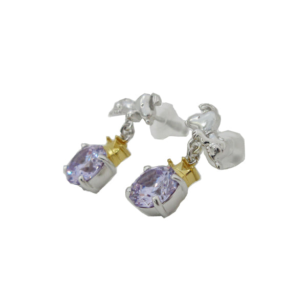 スヌーピー ビッグストーン&クラウンピアス (75周年記念/ラベンダー)