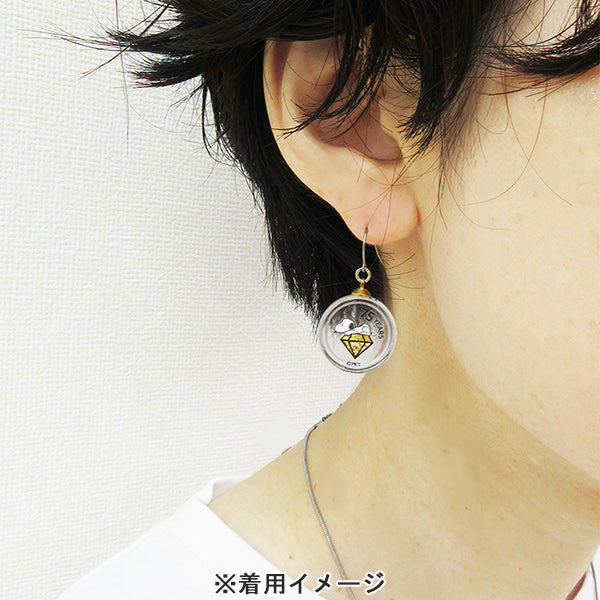 スヌーピー ガラスピアス (75周年記念 ゴールド)