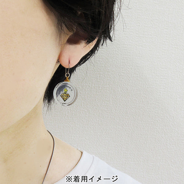 スヌーピー ガラスピアス (75周年記念 ゴールド)