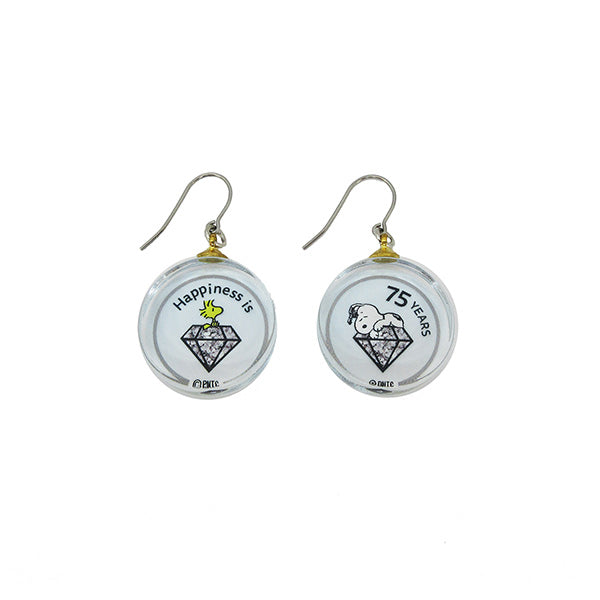 スヌーピー ガラスピアス (75周年記念 シルバー)