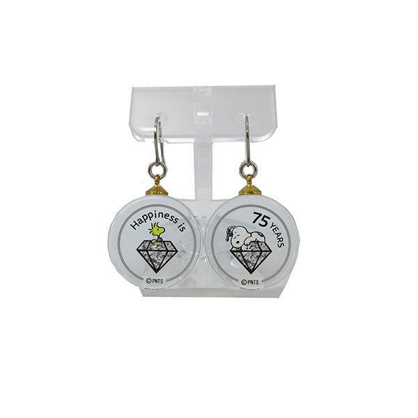 スヌーピー ガラスピアス (75周年記念 シルバー)