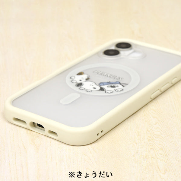スヌーピー iPhone16 MagSafe 対応 プランプフレームケース
