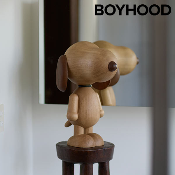 『BOYHOOD』北欧の天然オーク材オブジェ SNOOPY XL
