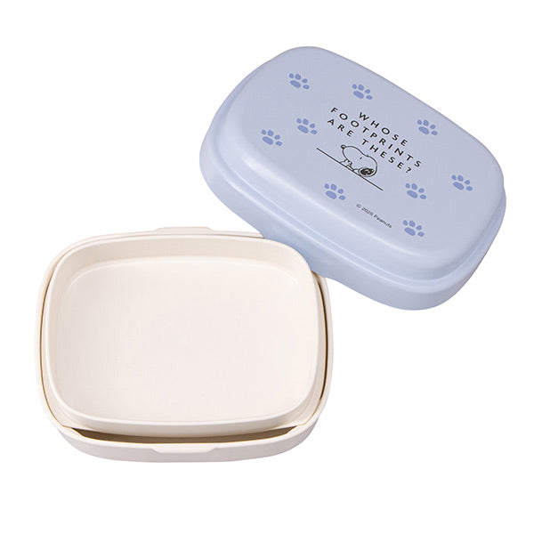 スヌーピー ワンタッチ2段ランチボックス (誰の足跡?)