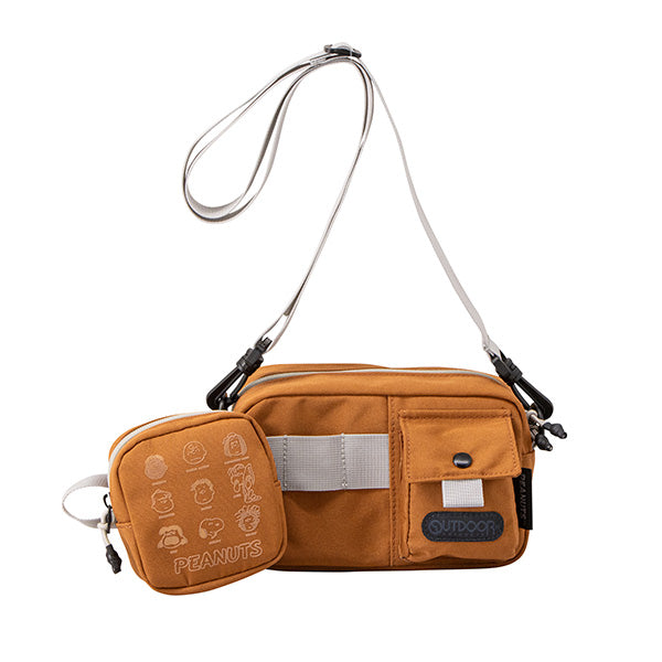 PEANUTS×OUTDOOR PRODUCTS ショルダーバッグ&コスメポーチ (茶)
