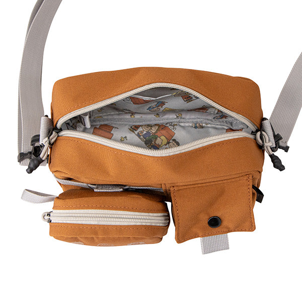 PEANUTS×OUTDOOR PRODUCTS ショルダーバッグ&コスメポーチ (茶)