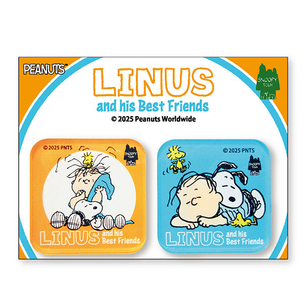 スヌーピー マグネット2個セット (SNOOPY and LINUS)
