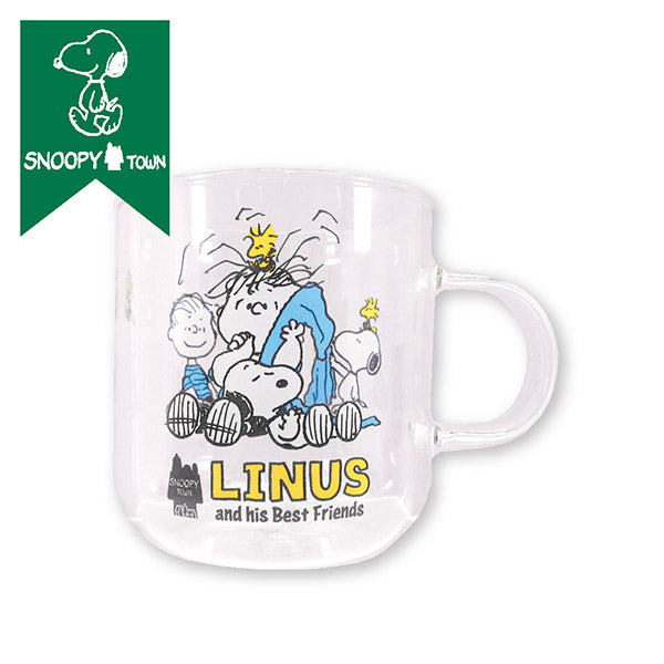スヌーピー 耐熱ガラスマグ (SNOOPY and LINUS)