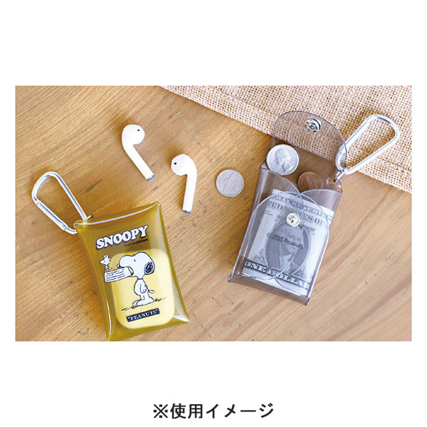 スヌーピー カラビナ付きスナップクリアケース