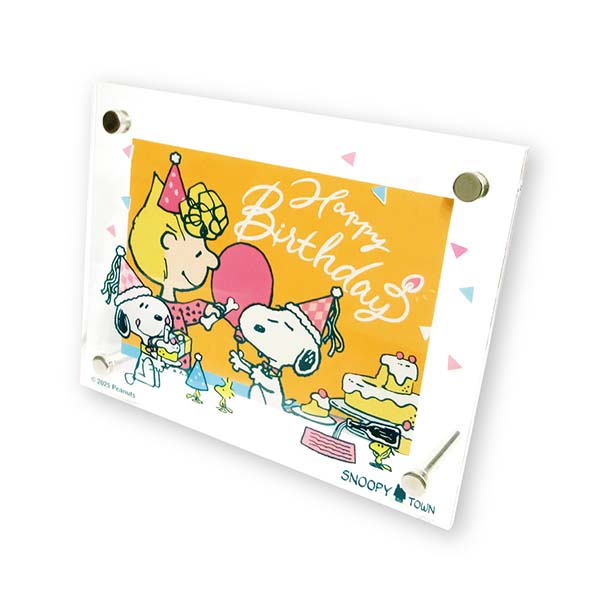 スヌーピー アクリルフォトフレーム (HAPPY BIRTHDAY SNOOPY)