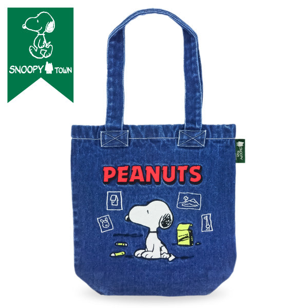 familiar PEANUTS トートバッグ デニム スヌーピー PEANUTS IP.TUBE 