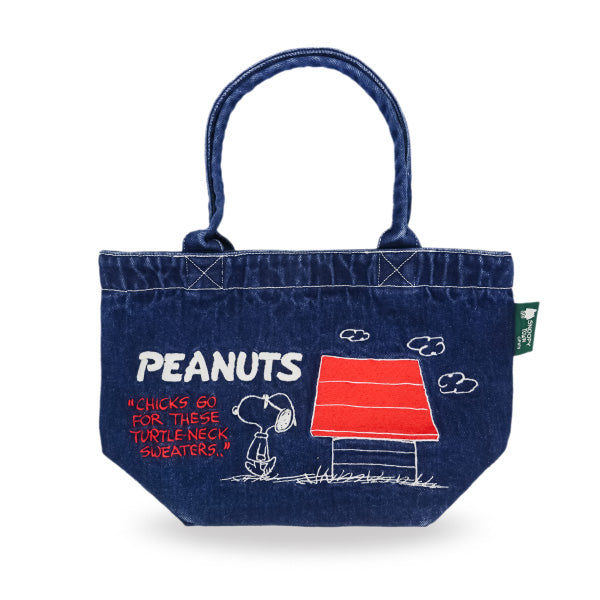 スヌーピー 刺繍デニムミニトートバッグ (ジョー・クール)