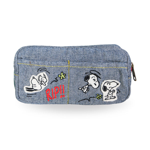 スヌーピー 刺繍デニムポーチ (SNOOPY)