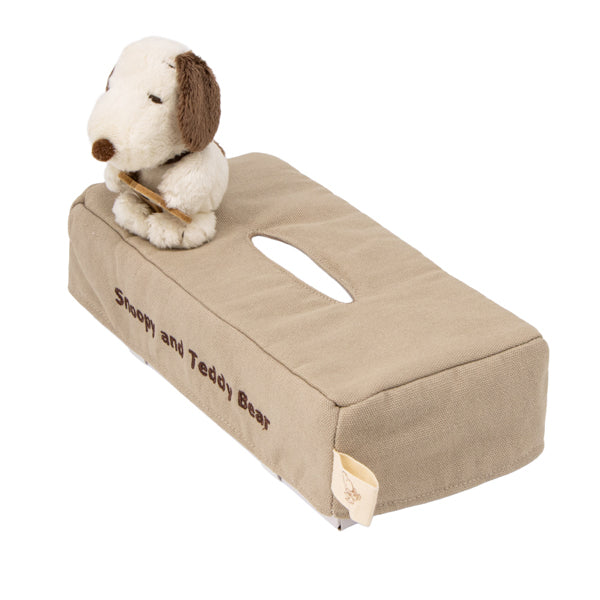 スヌーピー ティッシュボックスカバー (Snoopy and Teddy Bear)