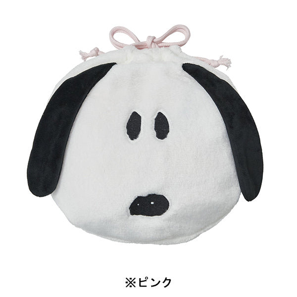スヌーピー 巾着付きひざ掛け (Snoopy face)