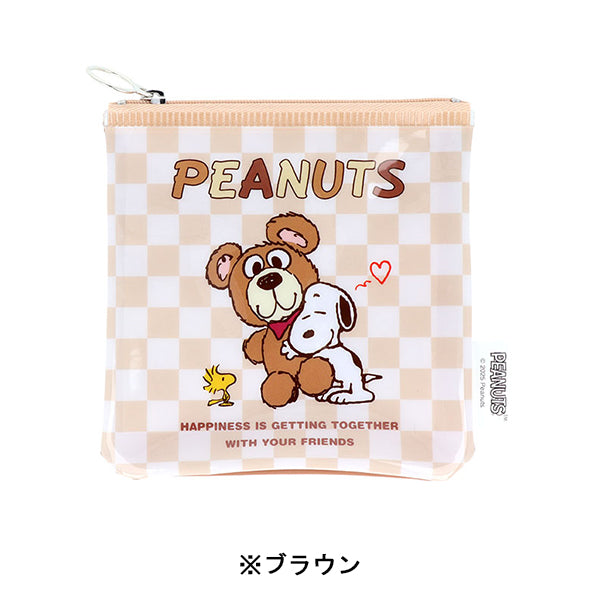 スヌーピー フラットスクエアポーチ (Snoopy&CuddlyBears)