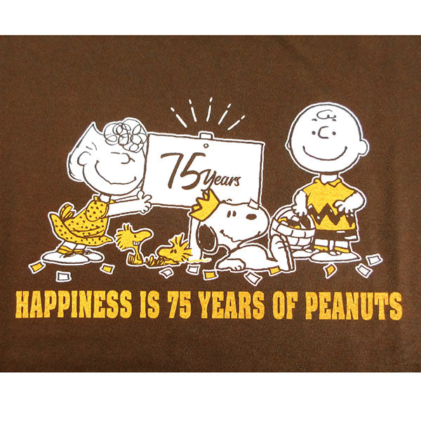 スヌーピー Tシャツ (チャコール/HAPPINESS IS 75YEARS OF PEANUTS)