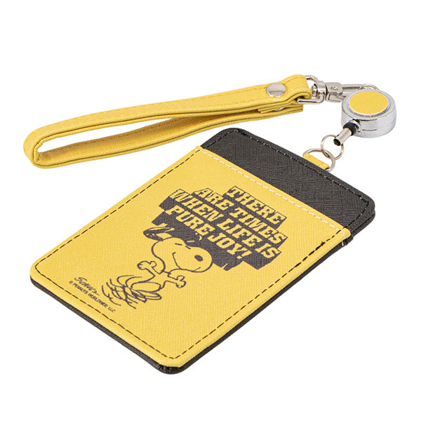 スヌーピー リール付きパスケース (イエロー)
