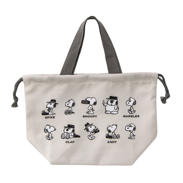 スヌーピー 持ち手付きランチ巾着 (Have a blast)