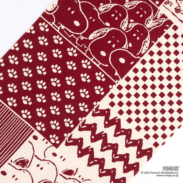 スヌーピー  かまわぬ てぬぐい (スヌーピー切継小紋)