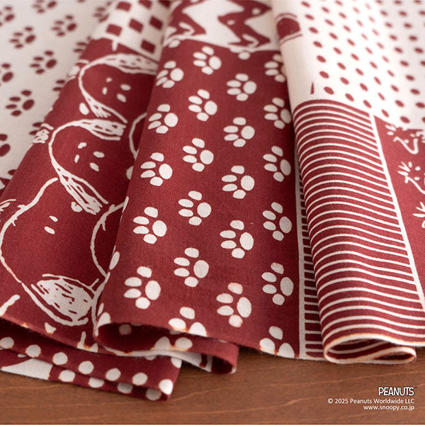 スヌーピー  かまわぬ てぬぐい (スヌーピー切継小紋)