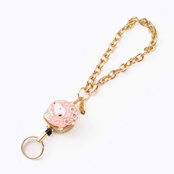 リールキーホルダー・PEANUTS (スヌーピー桜)